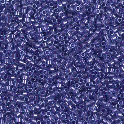 Delicas Size 11 Miyuki Seed Beads -- 284 Aqua / Amethyst Lined