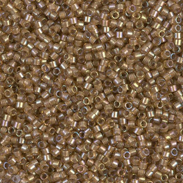 Delicas Size 11 Miyuki Seed Beads -- 288 Saffron AB / White Lined