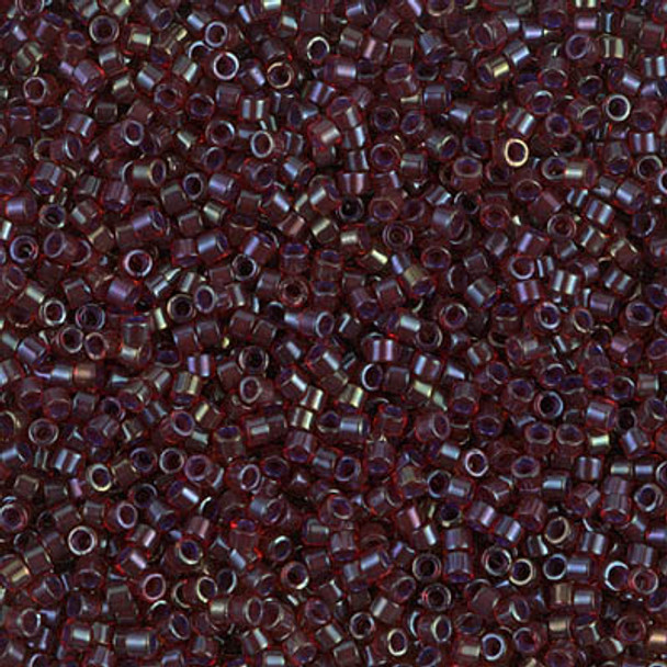 Delicas Size 11 Miyuki Seed Beads -- 296 Red / Cranberry AB Lined