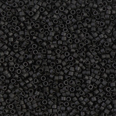 Delicas Size 11 Miyuki Seed Beads -- 310 Black Matte