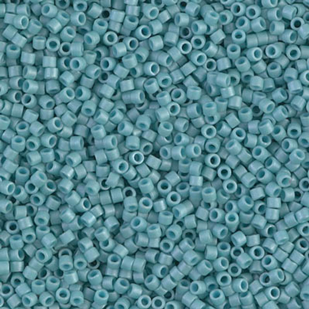 Delicas Size 11 Miyuki Seed Beads -- 375 Metallic Light Aqua Matte