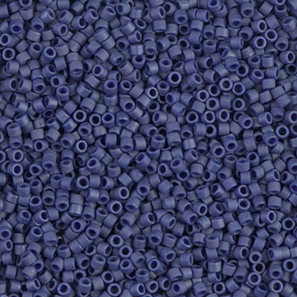 Delicas Size 11 Miyuki Seed Beads -- 377 Metallic Dark Grey Blue Matte