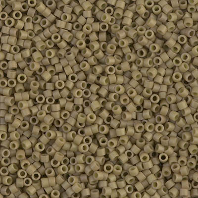 Delicas Size 11 Miyuki Seed Beads -- 390 Opaque Green Tea Matte