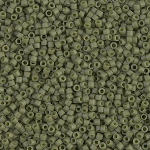 Delicas Size 11 Miyuki Seed Beads -- 391 Opaque Olive Matte