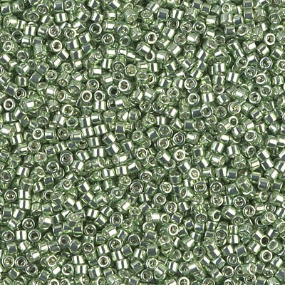 Delicas Size 11 Miyuki Seed Beads -- 413 Galvanized Dyed Light Green