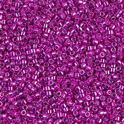 Delicas Size 11 Miyuki Seed Beads -- 422 Galvanized Dyed Magenta