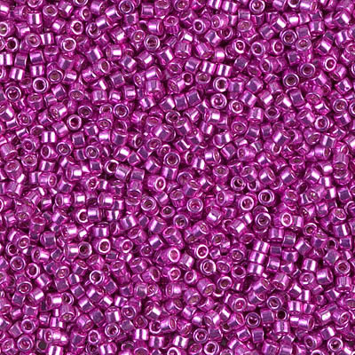 Delicas Size 11 Miyuki Seed Beads -- 425 Galvanized Dyed Bright Pink