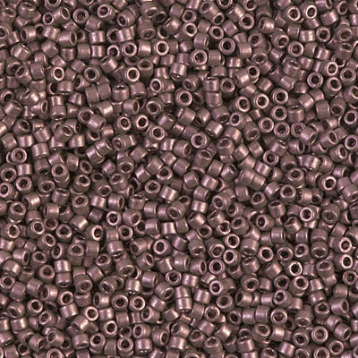 Delicas Size 11 Miyuki Seed Beads -- 462 Galvanized Dyed Dark Grey / Mauve