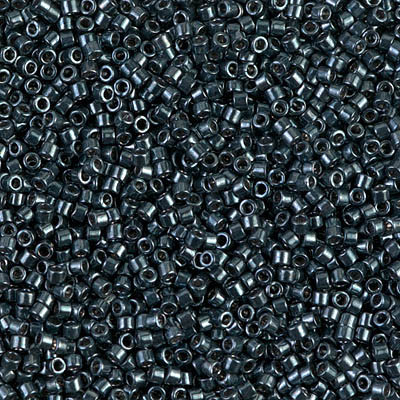 Delicas Size 11 Miyuki Seed Beads -- 465 Galvanized Dyed Midnight Blue