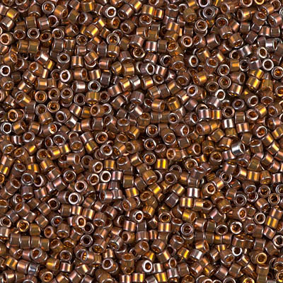 Delicas Size 11 Miyuki Seed Beads -- 506 Dark Red Gold AB