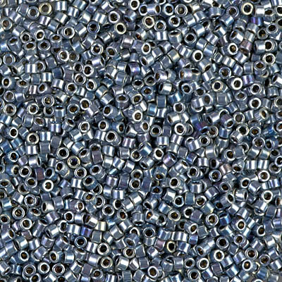 Delicas Size 11 Miyuki Seed Beads -- 544 Palladium Blue Gold Iris