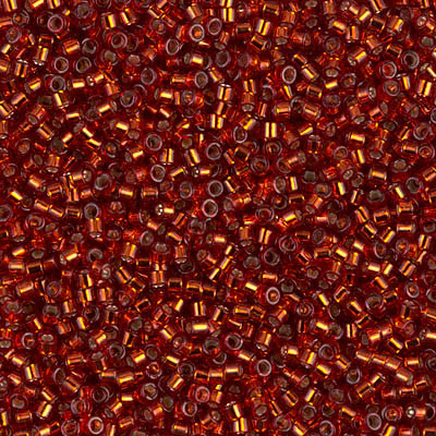 Delicas Size 11 Miyuki Seed Beads -- 601 Dyed Copper Silver Lined