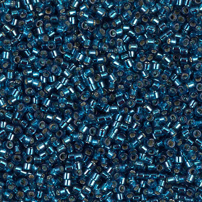 Delicas Size 11 Miyuki Seed Beads -- 608 Dyed Blue Zircon / Silver Lined