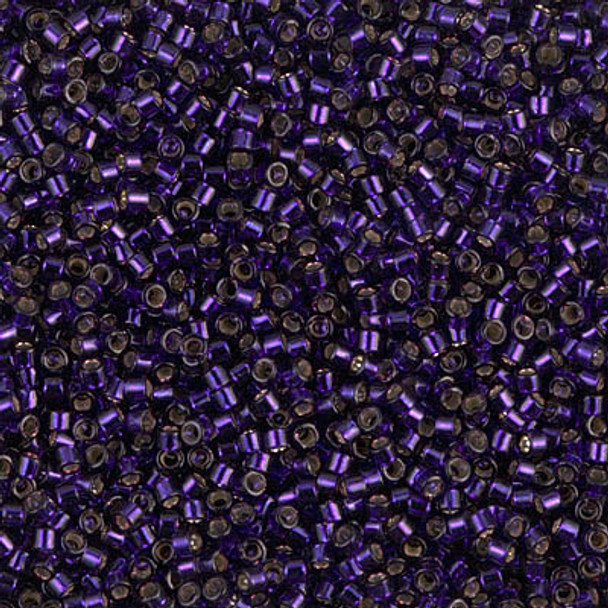 Delicas Size 11 Miyuki Seed Beads -- 609 Dyed Dark Purple / Silver Lined