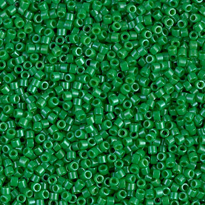 Delicas Size 11 Miyuki Seed Beads -- 655 Dyed Opaque Kelly Green
