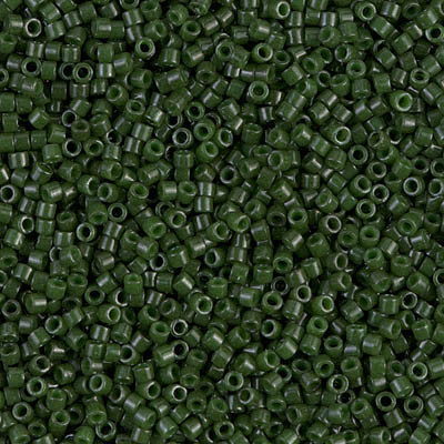 Delicas Size 11 Miyuki Seed Beads -- 663 Dyed Opaque Forest Green