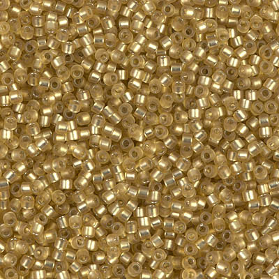 Delicas Size 11 Miyuki Seed Beads -- 687 Dyed Peridot Semi Matte / Silver Lined