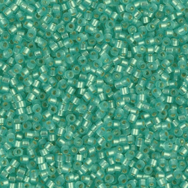 Delicas Size 11 Miyuki Seed Beads -- 691 Dyed Mint Green Semi Matte / Silver Lined