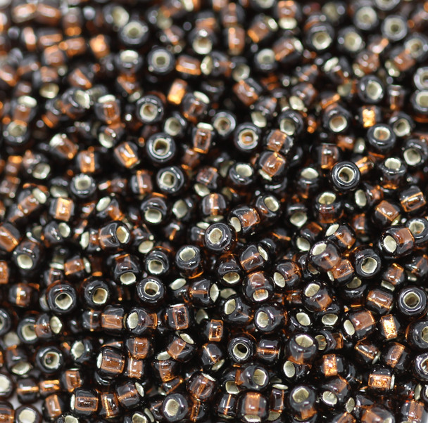 Size 8 Miyuki Seed Beads -- 5D Brown / Silver Lined