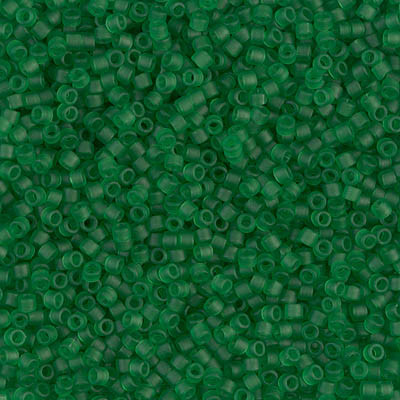 Delicas Size 11 Miyuki Seed Beads -- 746 Transparent Green Matte