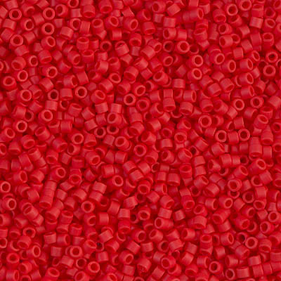 Delicas Size 11 Miyuki Seed Beads -- 753 Opaque Dark Red Matte