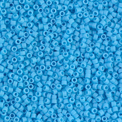 Delicas Size 11 Miyuki Seed Beads -- 755 Opaque Light Blue Matte