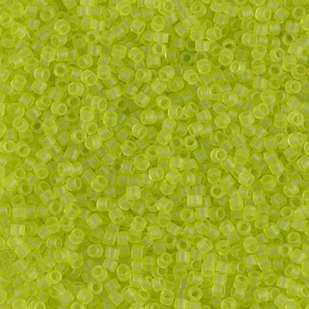 Delicas Size 11 Miyuki Seed Beads -- 766 Transparent Chartreuse Matte