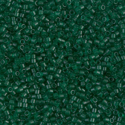 Delicas Size 11 Miyuki Seed Beads -- 776 Dyed Transparent Kelly Green Matte
