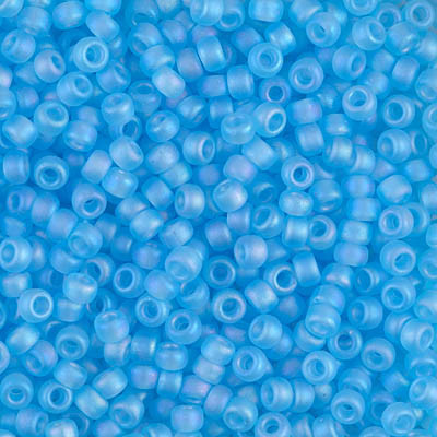 Size 8 Miyuki Seed Beads -- 148FR Transparent Aqua AB Matte