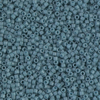 Delicas Size 11 Miyuki Seed Beads -- 792 Dyed Transparent Grey/Blue Matte