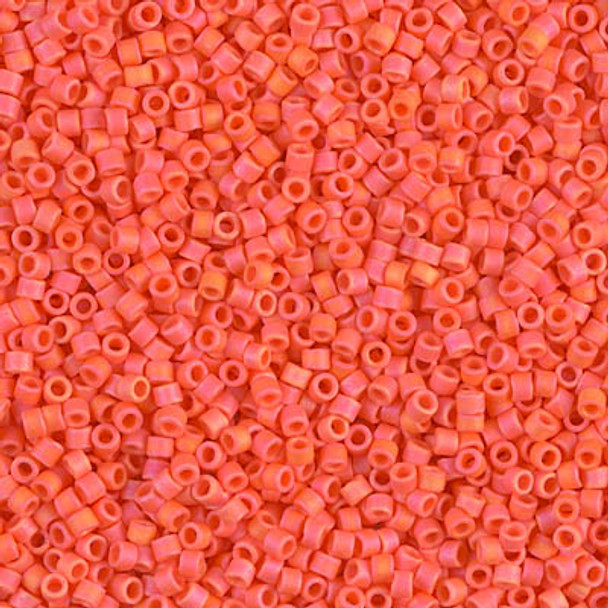 Delicas Size 11 Miyuki Seed Beads -- 872 Opaque Orange AB Matte