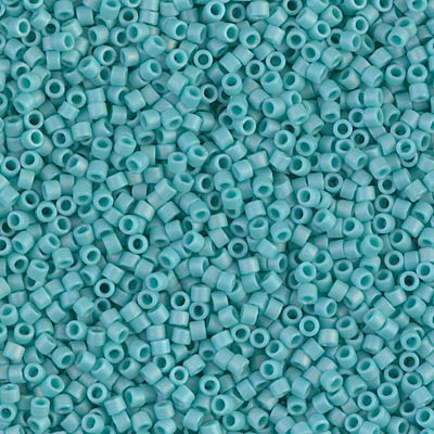 Delicas Size 11 Miyuki Seed Beads -- 878 Opaque Turquoise AB Matte