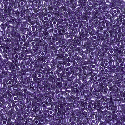 Delicas Size 11 Miyuki Seed Beads -- 906 Crystal / Sparkling Purple Lined
