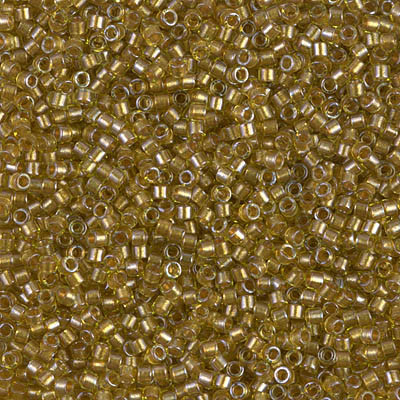 Delicas Size 11 Miyuki Seed Beads -- 909 Chartreuse / Sparkling Marigold Lined