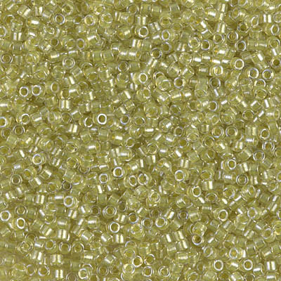 Delicas Size 11 Miyuki Seed Beads -- 910 Crystal / Sparkling Light Yellow Lined