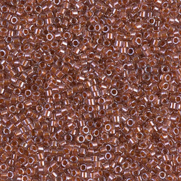 Delicas Size 11 Miyuki Seed Beads -- 915 Crystal / Sparkling Dark Amber Lined
