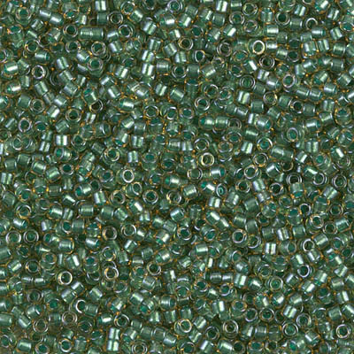 Delicas Size 11 Miyuki Seed Beads -- 917 Topaz / Sparkling Light Green Lined