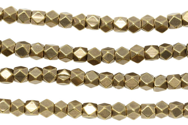 Brass 4.5mm Faceted Cube