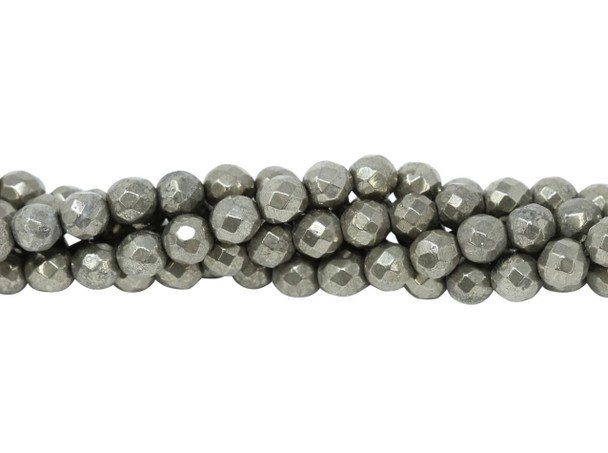 Pyrite Polished 6mm Faceted Round