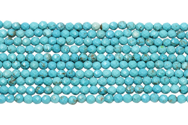 Howlite Turquoise Polished 4mm Faceted Round