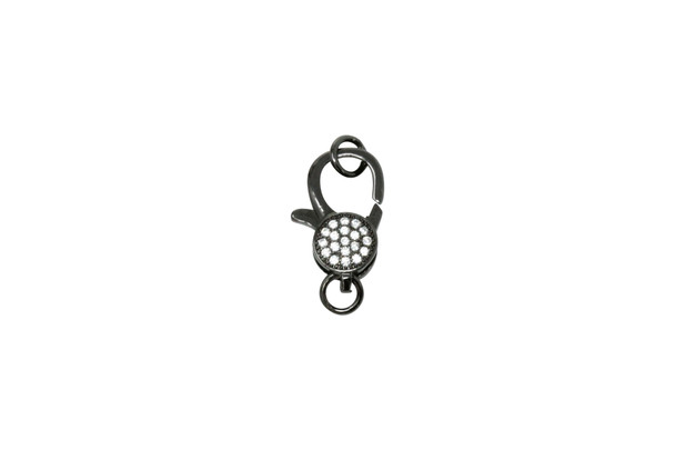 Gunmetal Plated Micro Pave 18x10mm Lobster Clasp