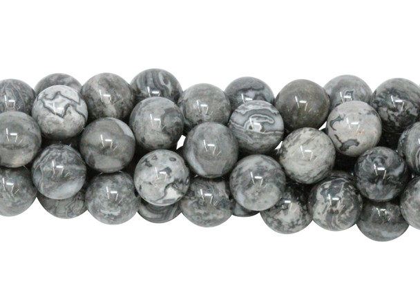 Grey Crazy Lace Agate Polished 12mm Round