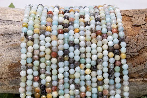 Amazonite Multi Color Polished 4mm Faceted Round