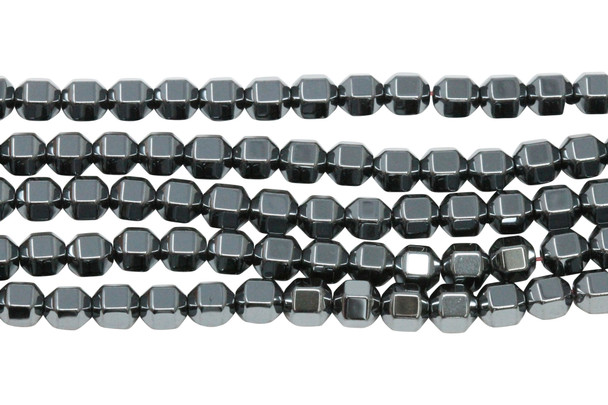 Hematite Polished 6mm Hex Bicone