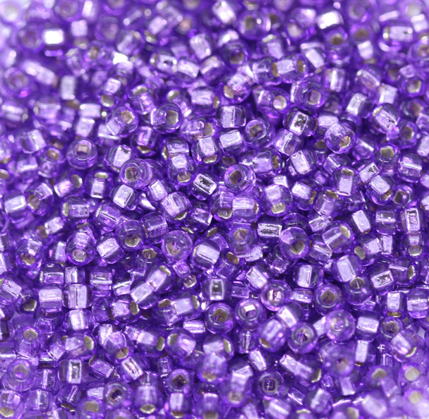 Size 8 Miyuki Seed Beads -- 25 Light Purple / Silver Lined