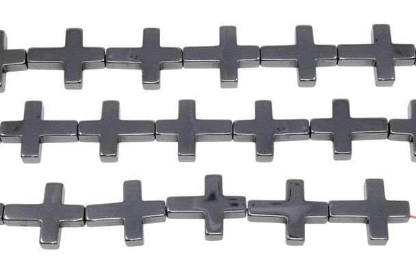Hematite Polished 14x17mm Cross