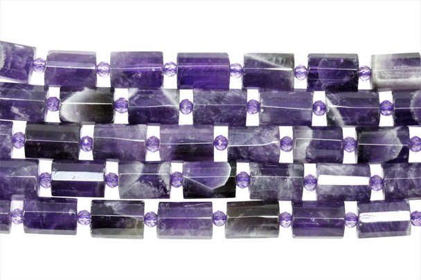 Amethyst Polished 10x14mm Faceted Drum