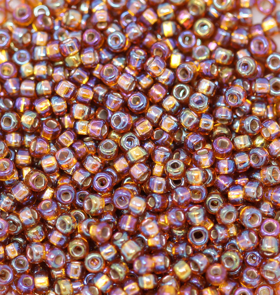 Size 8 Miyuki Seed Beads -- 634B Amber AB / Silver Lined