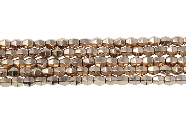 Rose Gold Plated Hematite Polished 4mm Bicone