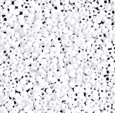 Size 8 Miyuki Seed Beads -- F402A White Matte